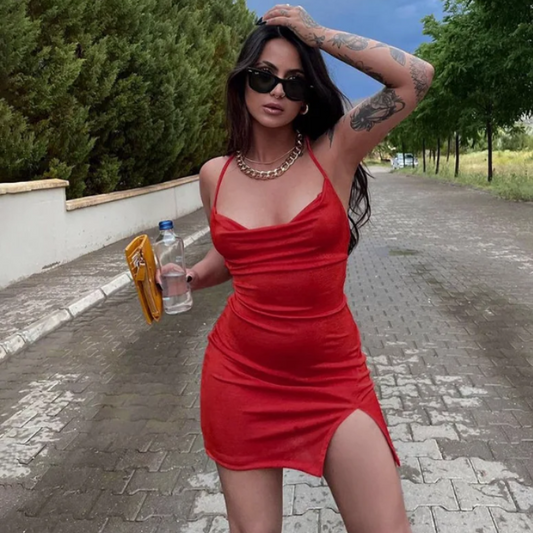 Tie Dye Backless Mini Dress