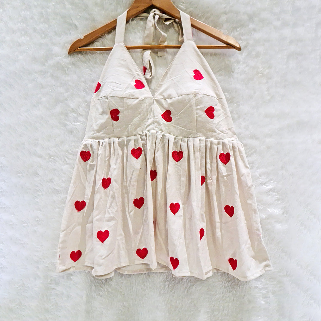 Chikankari Chiffon Padded Halter Neck Top