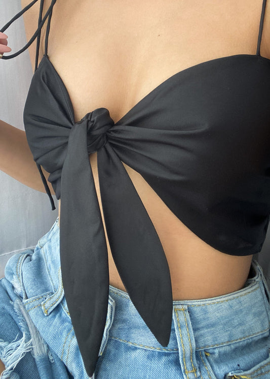 Front Knot Satin Top