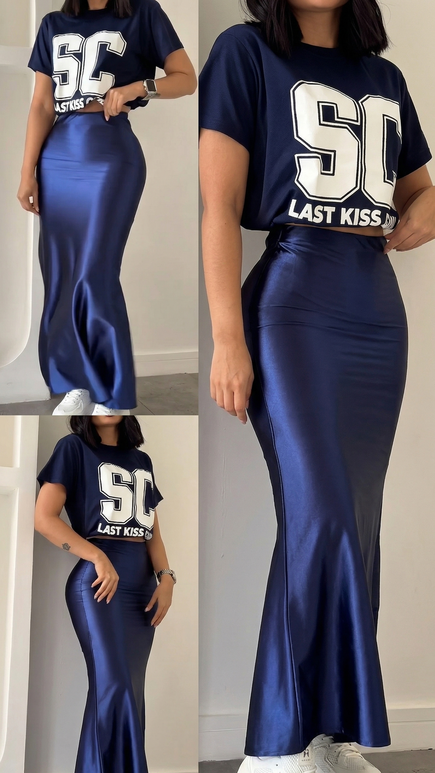 Aura Satin Long Skirt