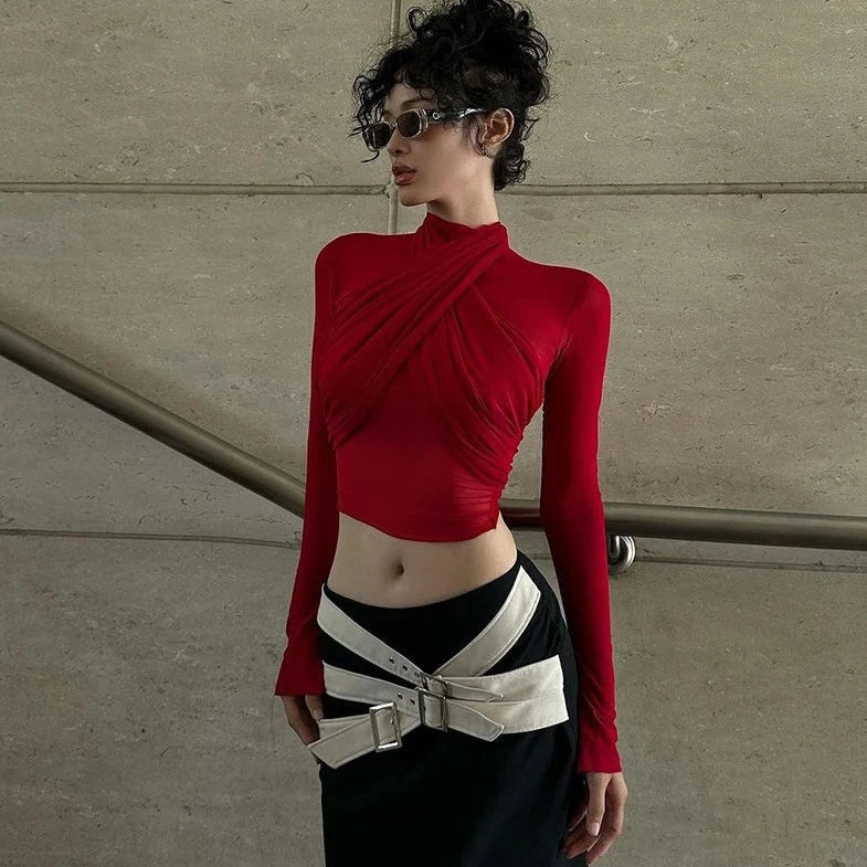 Mesh See- Though Long Sleeve Top