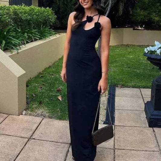 Hollow Out One Shoulder Maxi Dress