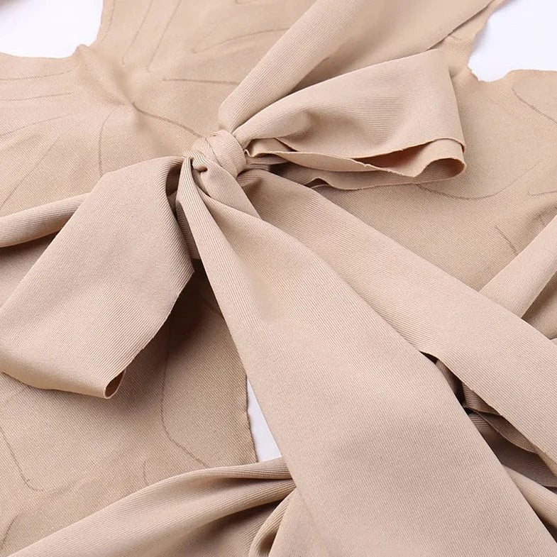 Gold V Halter Neck Butterfly Top