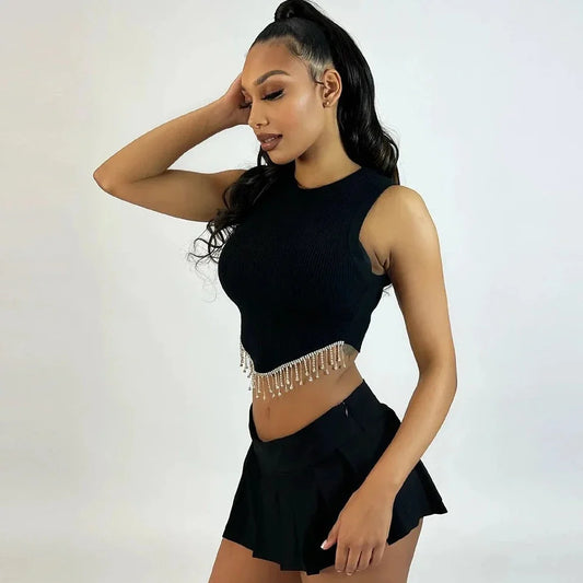 Falling Work Sleeveless Crop Top