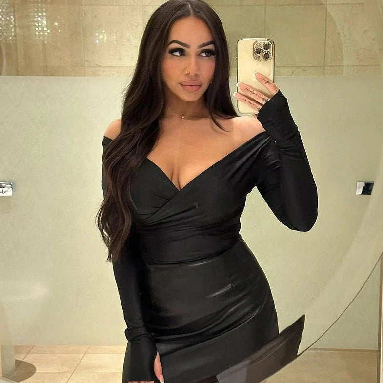 Long Sleeve Off Shoulder Slim Top