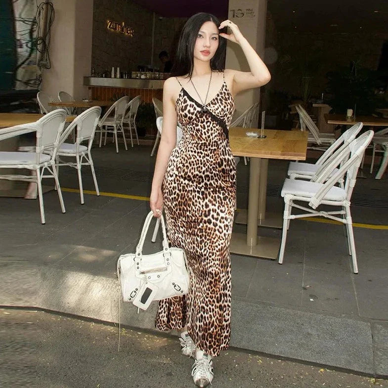 Leopard Print Long Maxi Dress