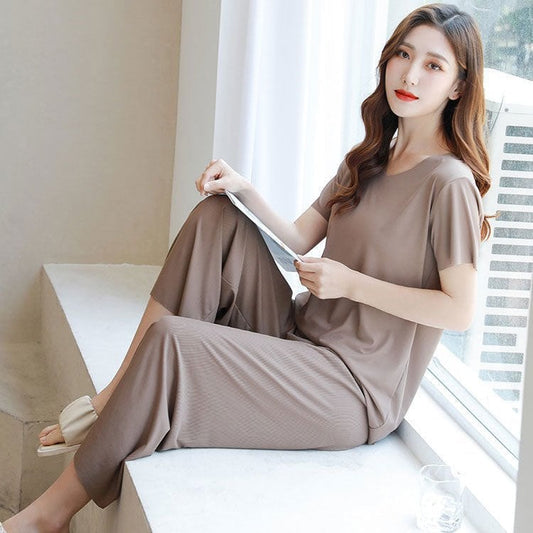 Soft Ice Silk Two Piece Set
