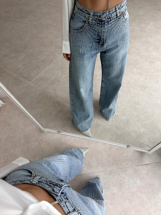 Stone Wide Leg Women Cardinal Jeans for Women