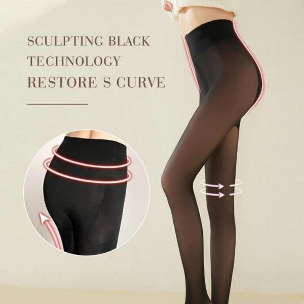 Stitches Sheer Look Fleece Lined Tights