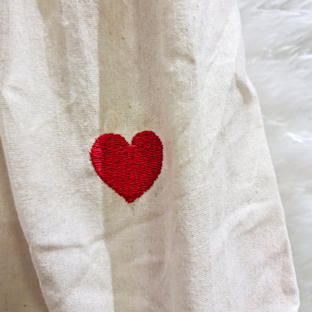 Milky White Heart Embrodired Padded Halter Neck Cotton Top