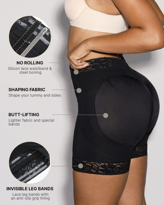 Mid Waist Lace Butt Enhancer Panty