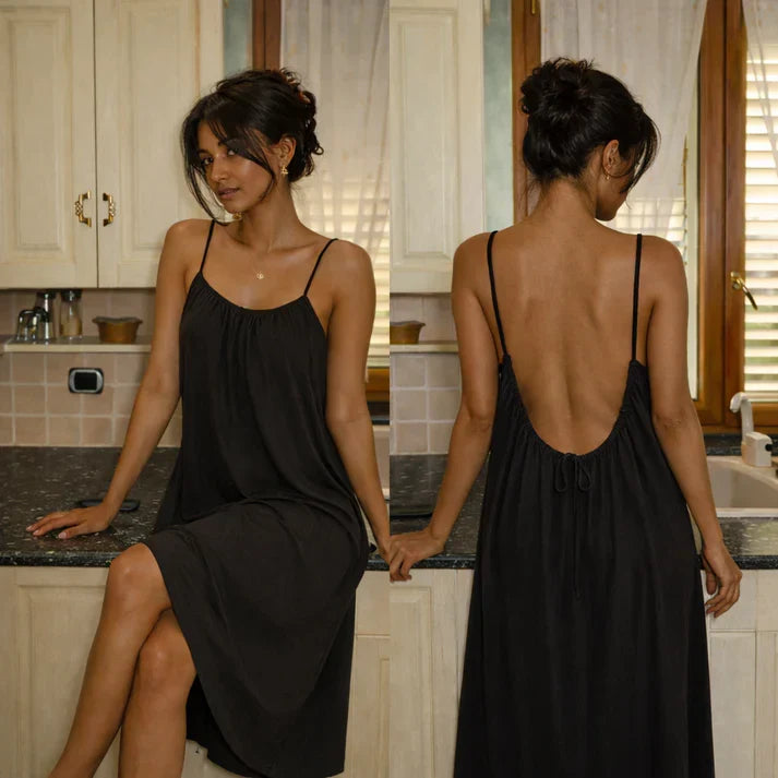 DAISY SKIN Women's Honeymoon Backless Cotton Cami Dress