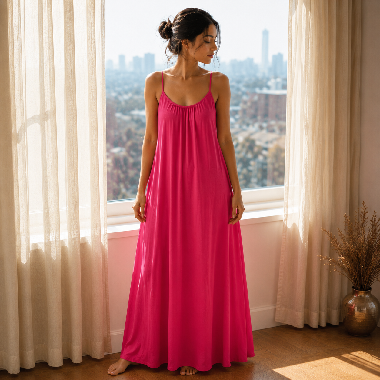 DAISY SKIN Women's Honeymoon Backless Cotton Cami Dress