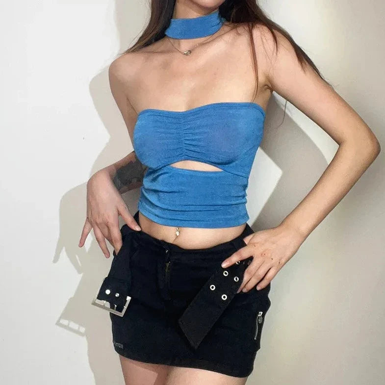 Tube Halter Neck Crop Top