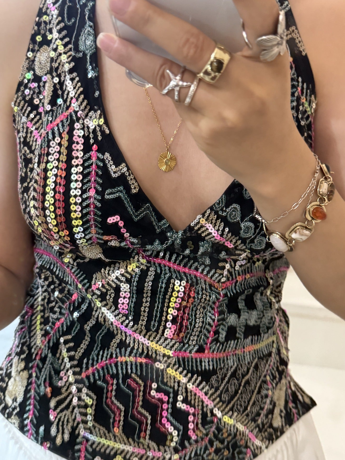 Ibiza Sequin Halter Neck Tops