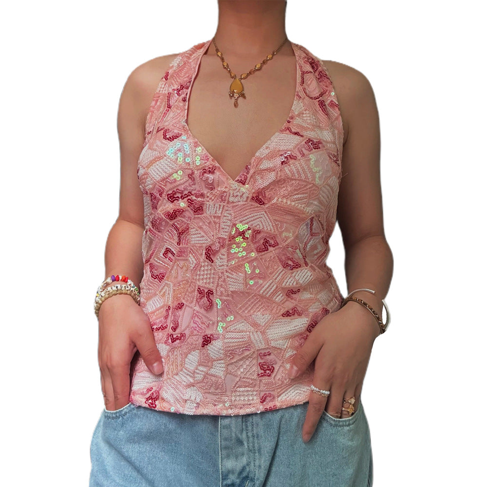 Ibiza Sequin Halter Neck Tops
