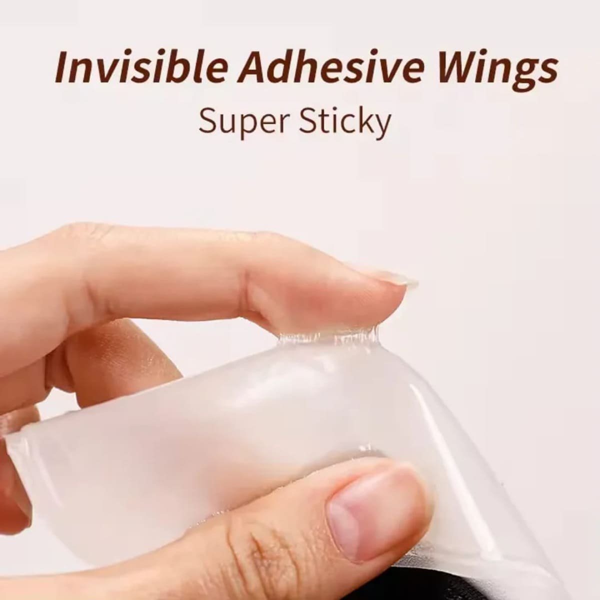 Invisible Essentials Women's Underwired Push Up Sticky Bra Transparent Back Strap Black