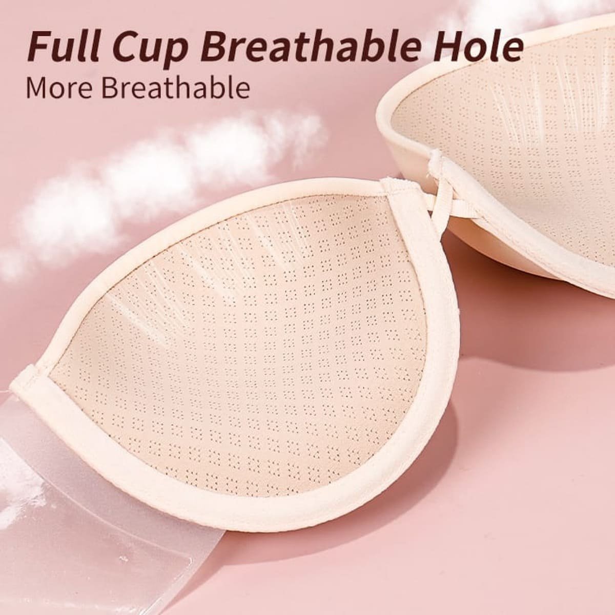 Invisible Essentials Women's Underwired Push Up Sticky Bra Transparent Back Strap Black