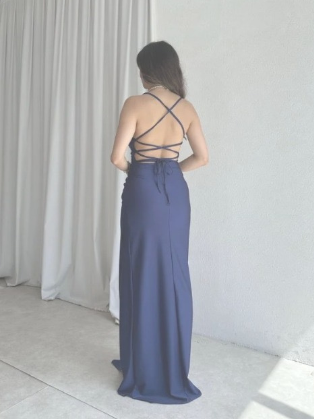 Tie Me Blue Dress