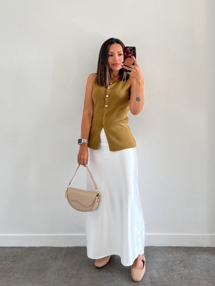 Aura Satin Long Skirt