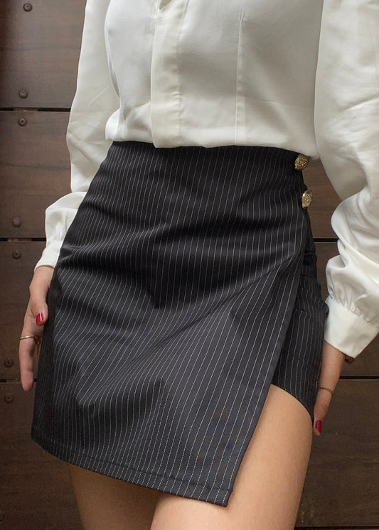 Striped Asymmetric Skort